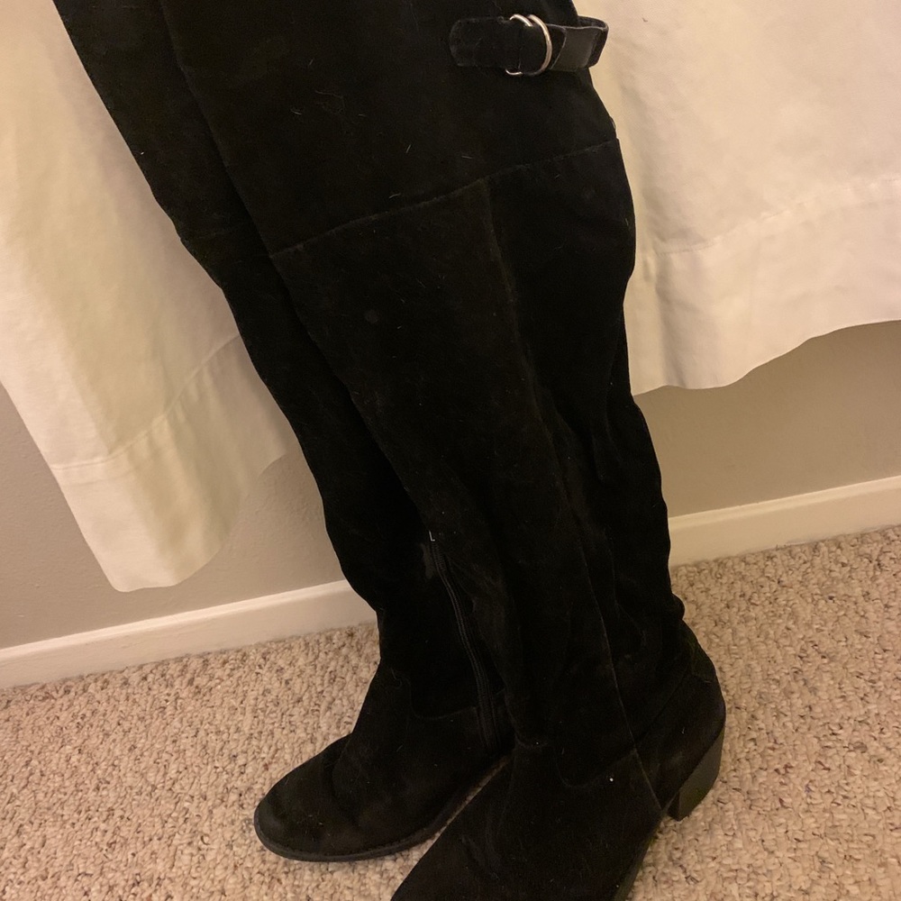 Over the knee black boots